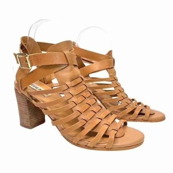 Steve Madden Stellaah Natural Leather Strappy Heel 8.5 - Picture 1 of 9